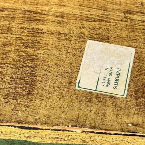 Vintage Florentine Tissue Box Green & Gold Gilt Gild Gilded Made in Italy - Picture 6 of 10